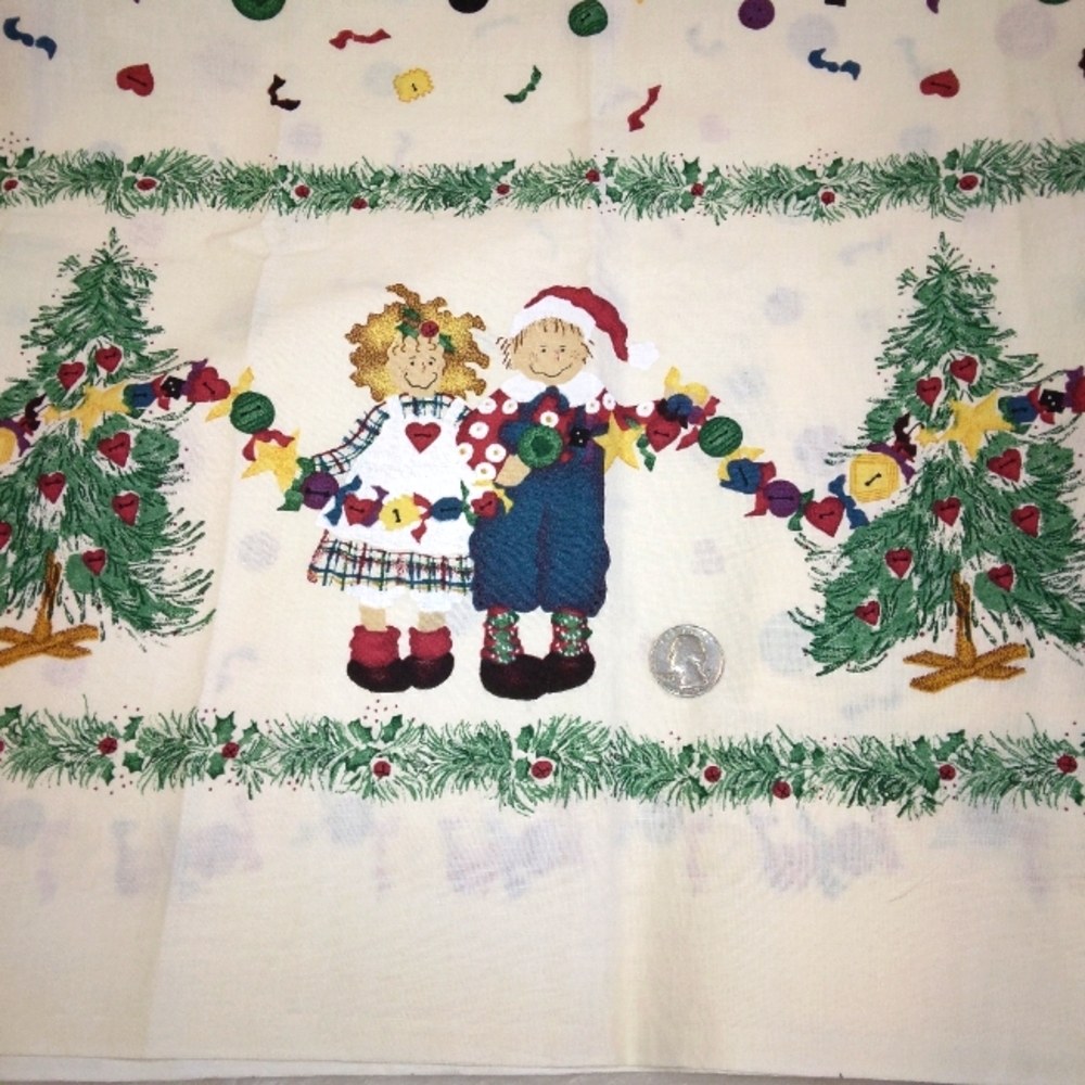 FABRIC Border Print Daisy Kingdom #26101 Raggedy Christmas Border, 1996
